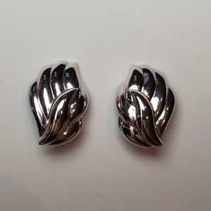 Monet Silver-plated Wing Clip-on Earrings